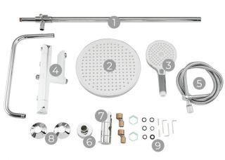 Душевая стойка Gappo G2403-58 с термостатом белый/хром